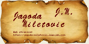 Jagoda Miletović vizit kartica